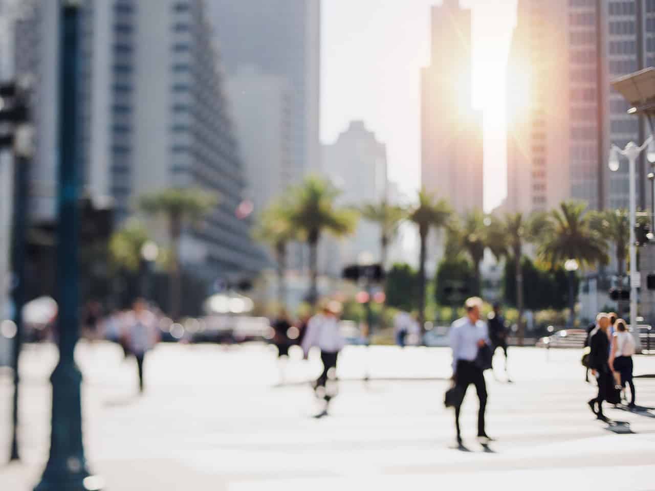 people in the city